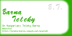 barna teleky business card